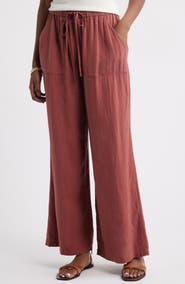 Treasure & Bond Linen Blend Pull-On Pants