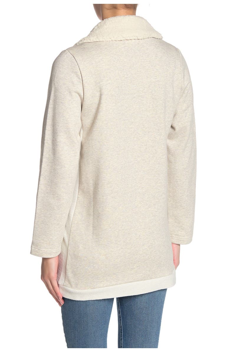 MELLODAY Faux Shearling Trim Coat, Alternate, color, 