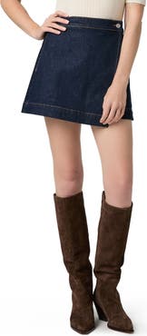 PAIGE Aven Wrap Denim Miniskirt
