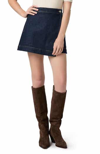 PAIGE Aven Wrap Denim Miniskirt