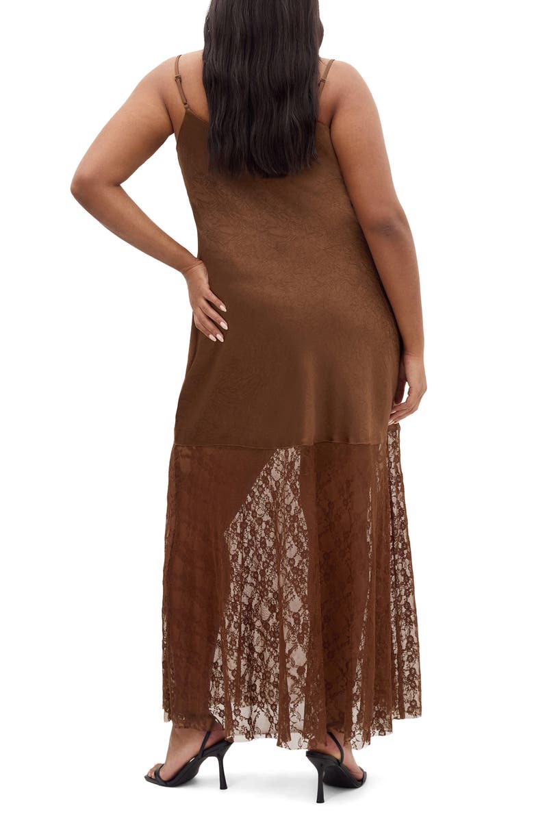 City Chic Lilly Lace Sleeveless Maxi Dress, Alternate, color, Toffee