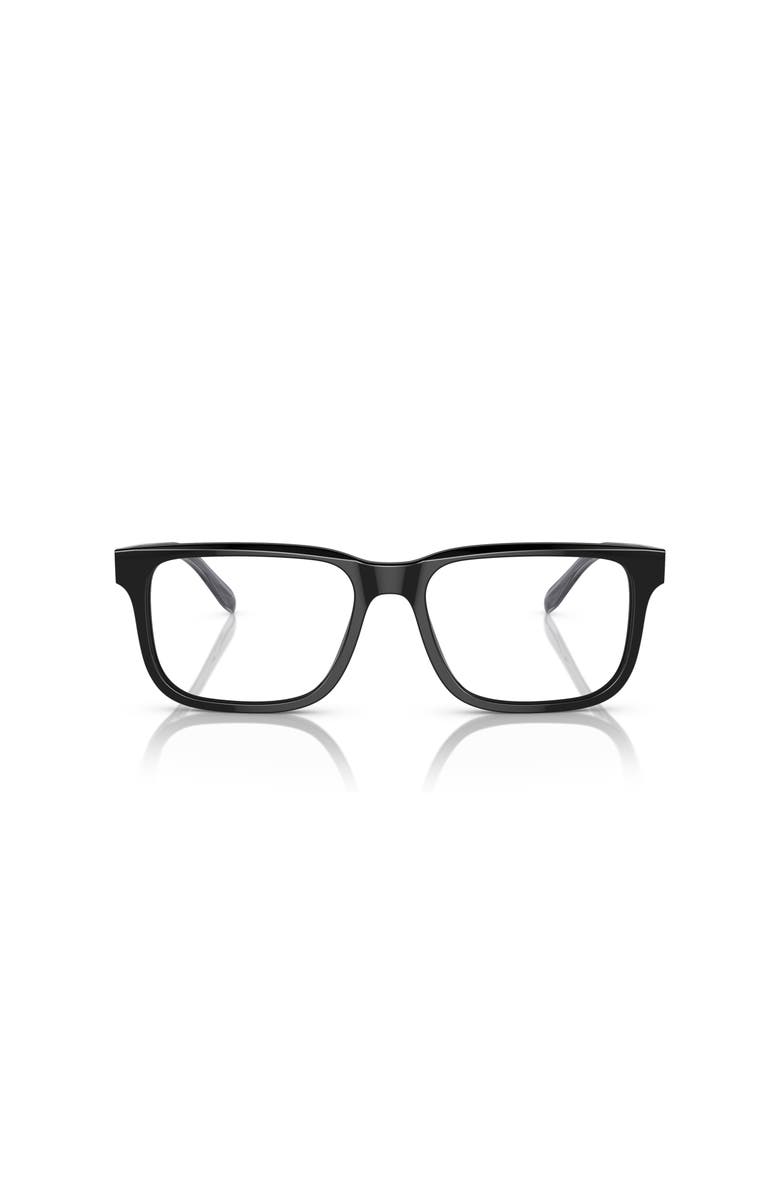 Emporio Armani 53mm Rectangle optical glasses, Alternate, color, Black