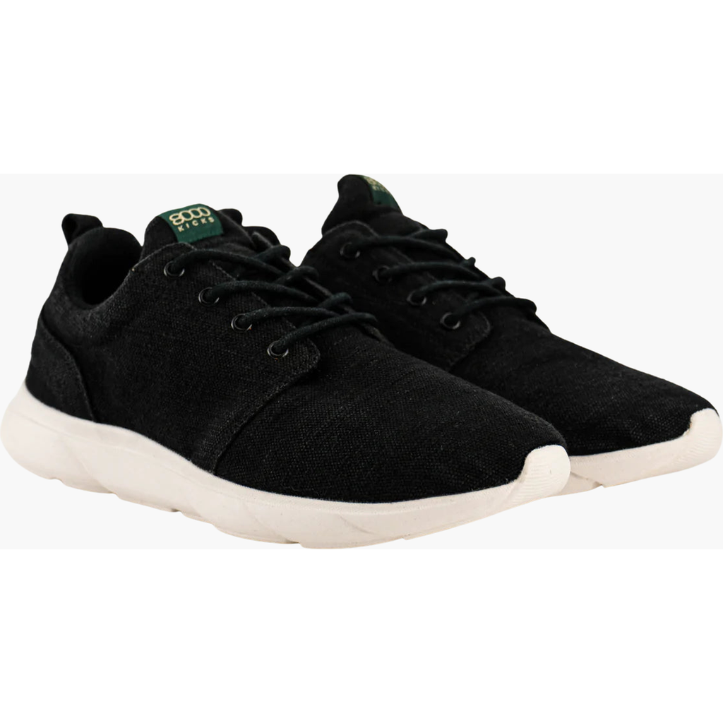 8000kicks Explorer V2 Waterproof Hemp Sneakers In Black And White