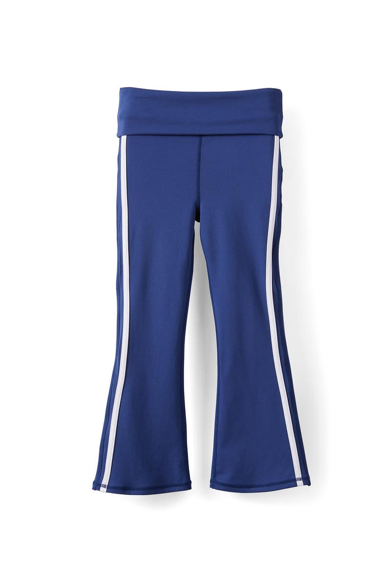 Cotton On Kids Kid's Soft Stretch Fold Over Flare Legging, Main, color, Denim Navy White Stripe