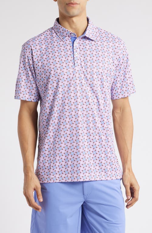 Swannies Sutton Print Golf Polo In Iris
