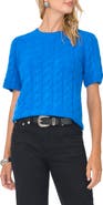 Vince Camuto Cable Stitch Puff Sleeve Sweater