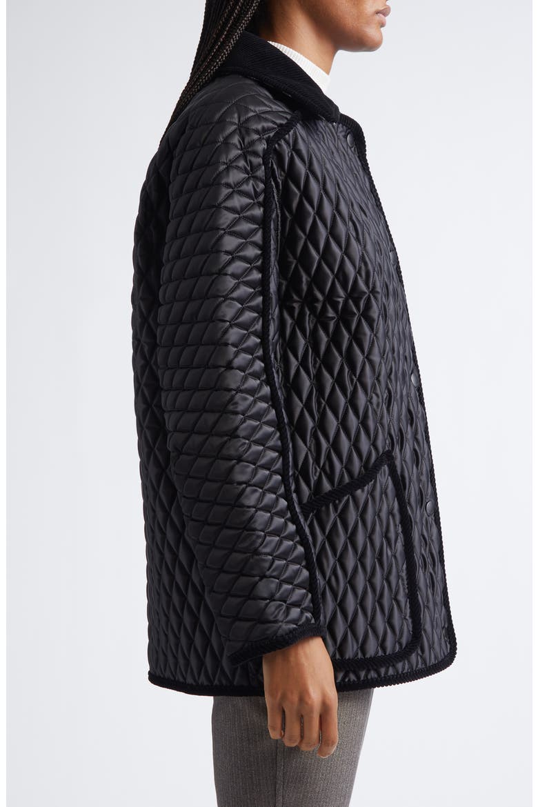 Floriston Quilted Nylon Barn Jacket, Alternate, color, BLACK