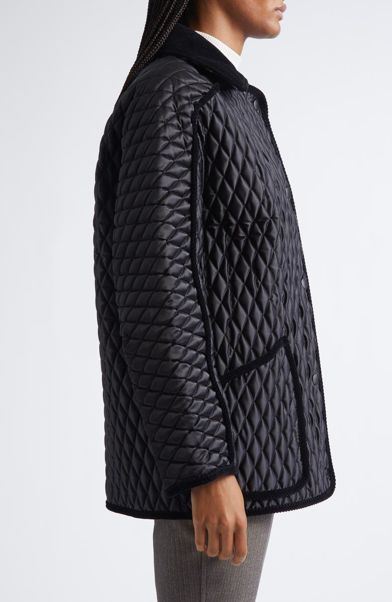 Burberry Floriston Quilted Nylon Barn Jacket, Alternate, color, Black