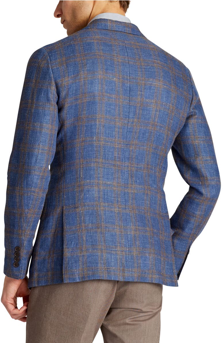 Bonobos Slim Fit Plaid Linen Blend Unconstructed Blazer, Alternate, color,