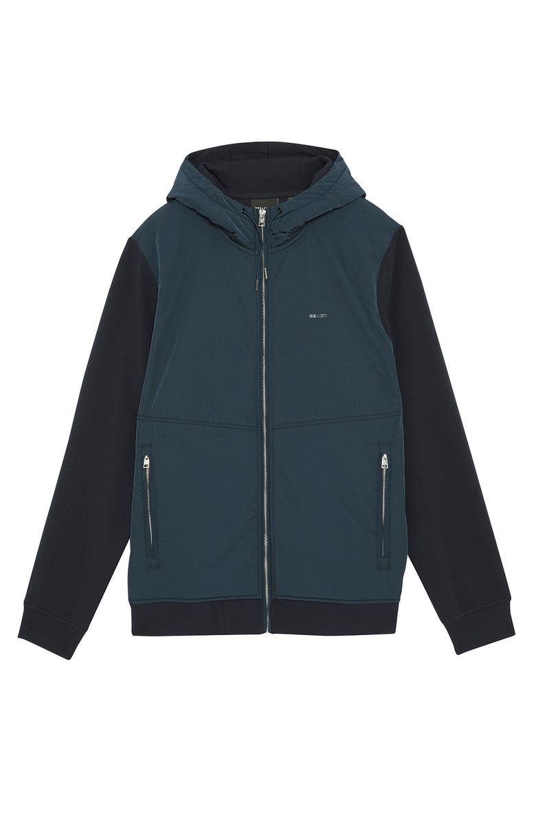 Lyle & Scott Half Raglan Hybrid Hoodie, Alternate, color, Dark Navy
