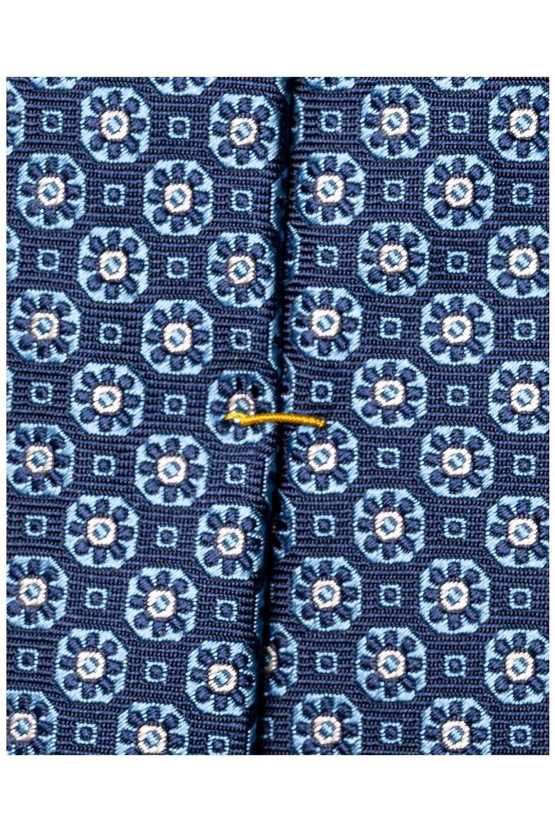 Medallion Silk Tie, Alternate, color, NAVY