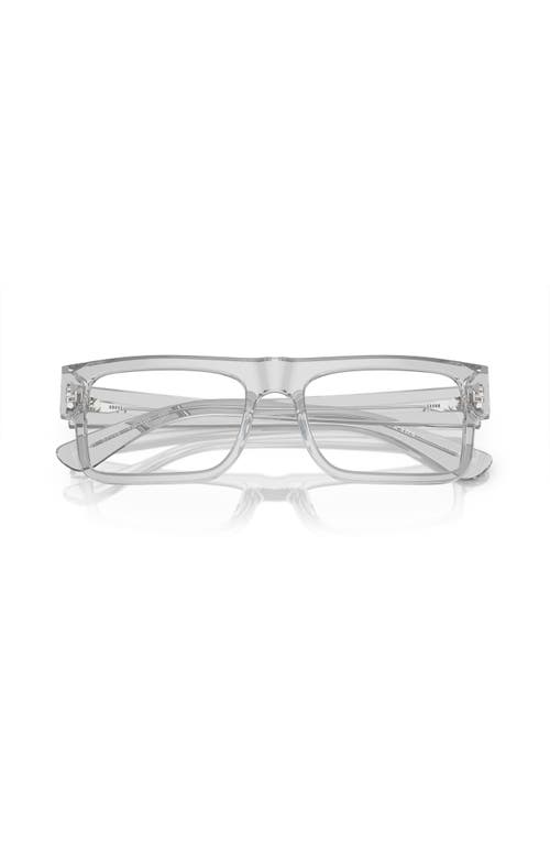 Prada 57mm Rectangle Optical Glasses In Gray