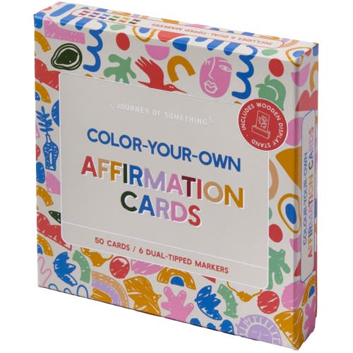 Journey of Something Color Your Own Affirmation Cards, Mindfulness Art Kit in Multicolored  product