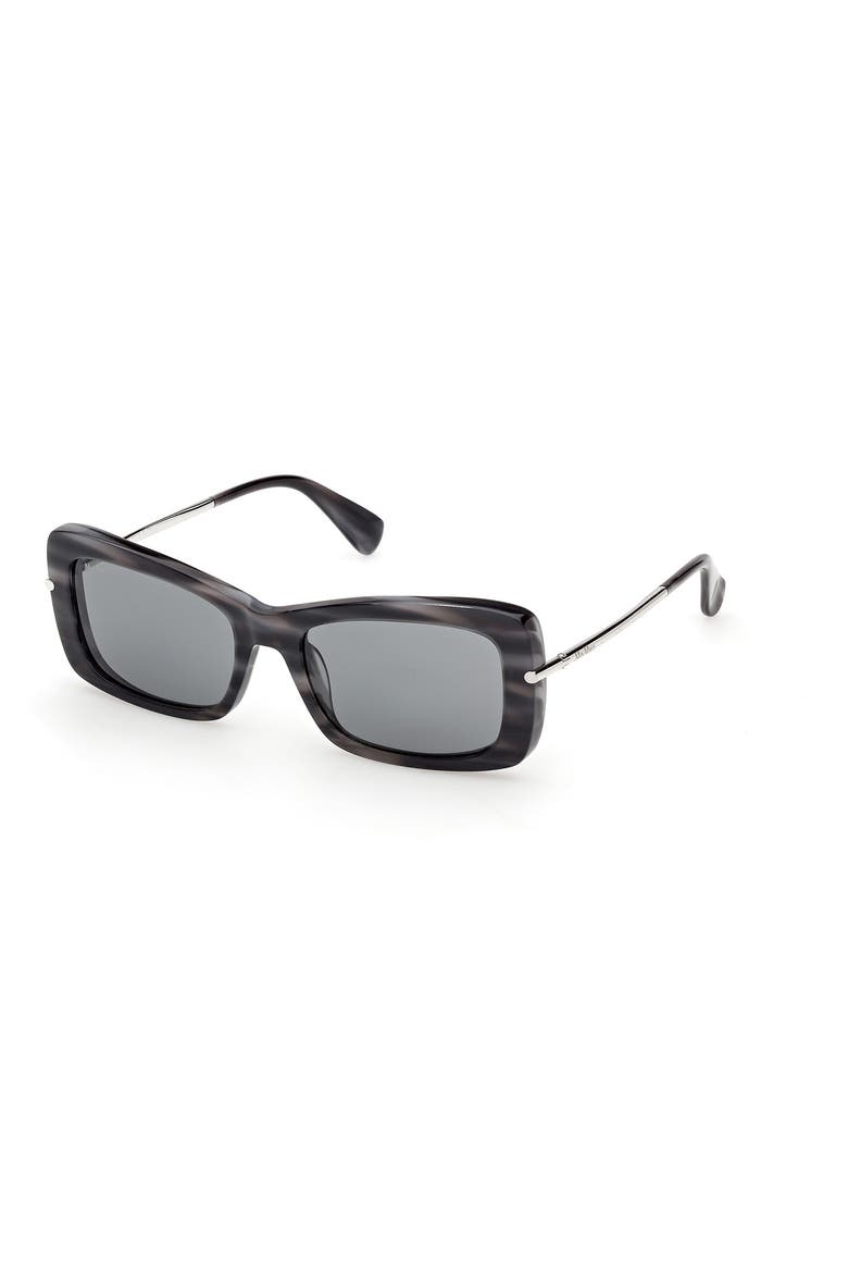 54mm Rectangular Sunglasses, Alternate, color, COLOURED HORN / SMOKE