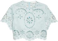 Zimmermann Awaken Embroidered Linen Crop Top