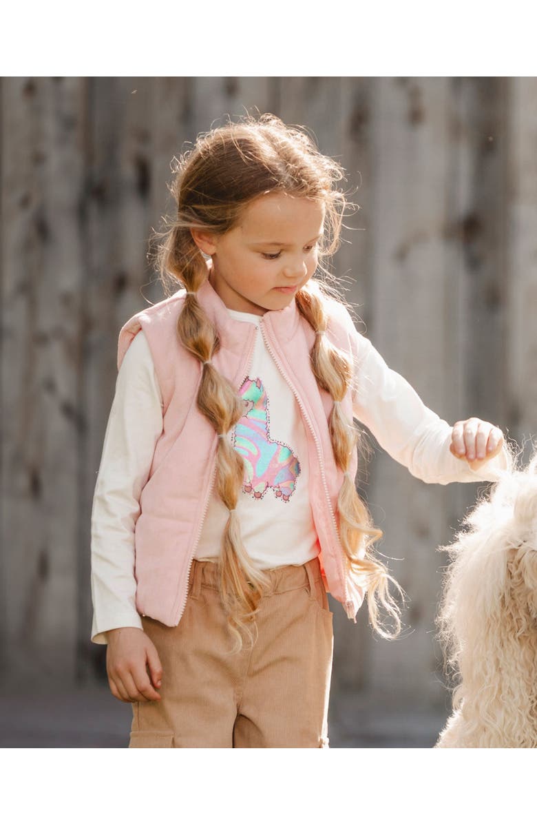 Deux par Deux Organic Cotton T-Shirt with Llama, Main, color, Off-White