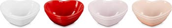 Le Creuset Set of 4 Stoneware Mini Heart Pinch Bowls