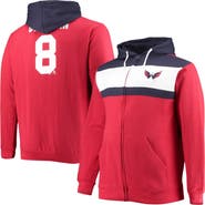 PROFILE Men's Profile Alexander Ovechkin Red Washington Capitals Big & Tall Colorblock Full-Zip Hoodie