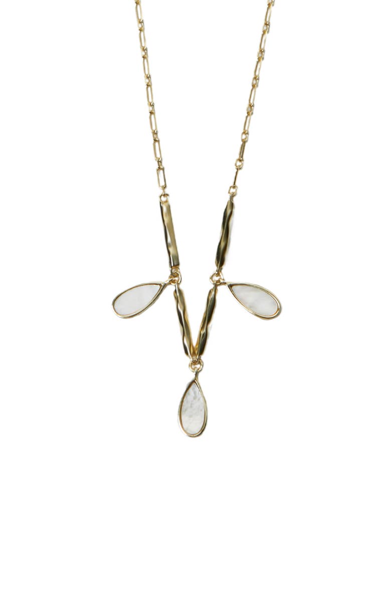 Argento Vivo Sterling Silver Shaky Mother-of-Pearl Charm Necklace, Alternate, color, Gold