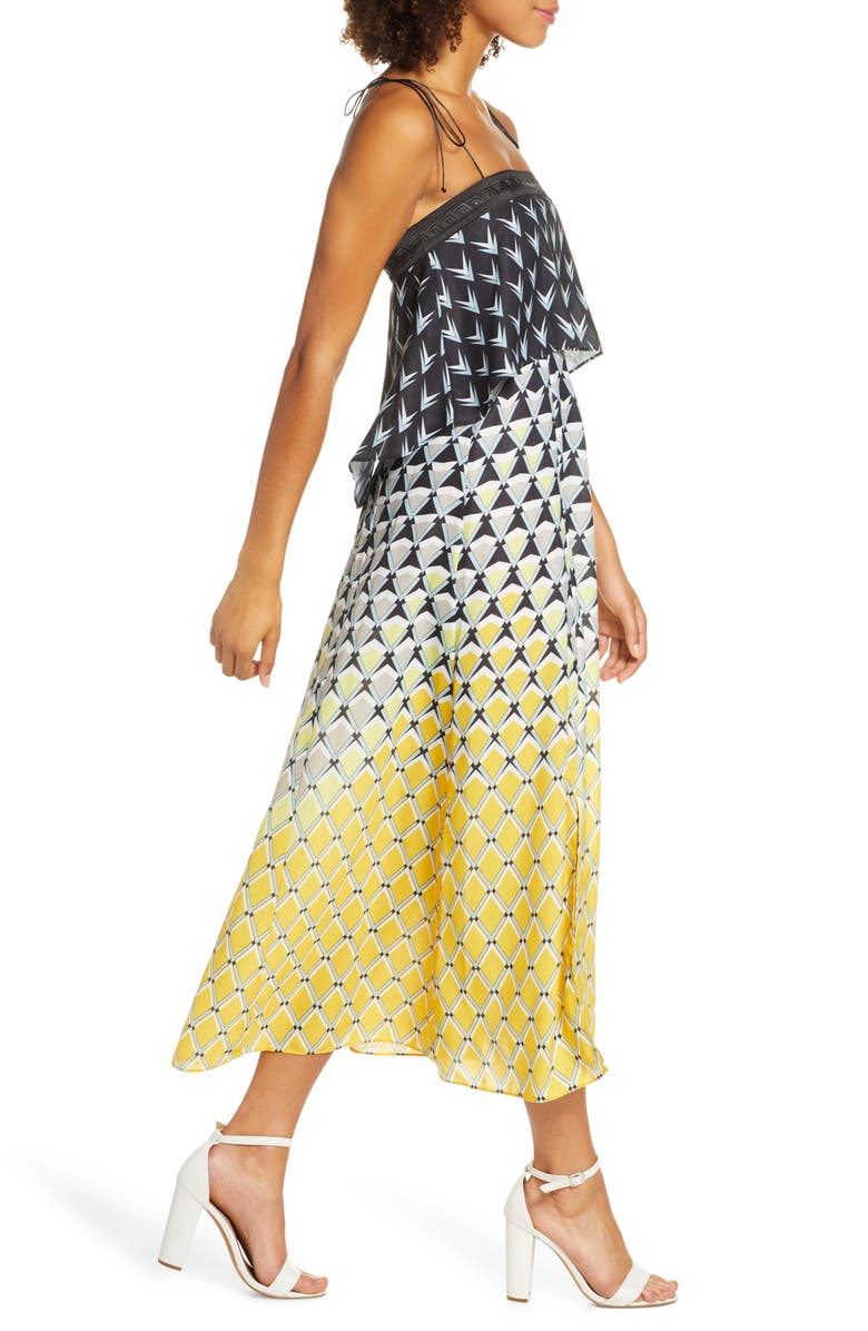 CAARA Frenta Ombré Geo Print Popover Midi Sundress, Alternate, color, 