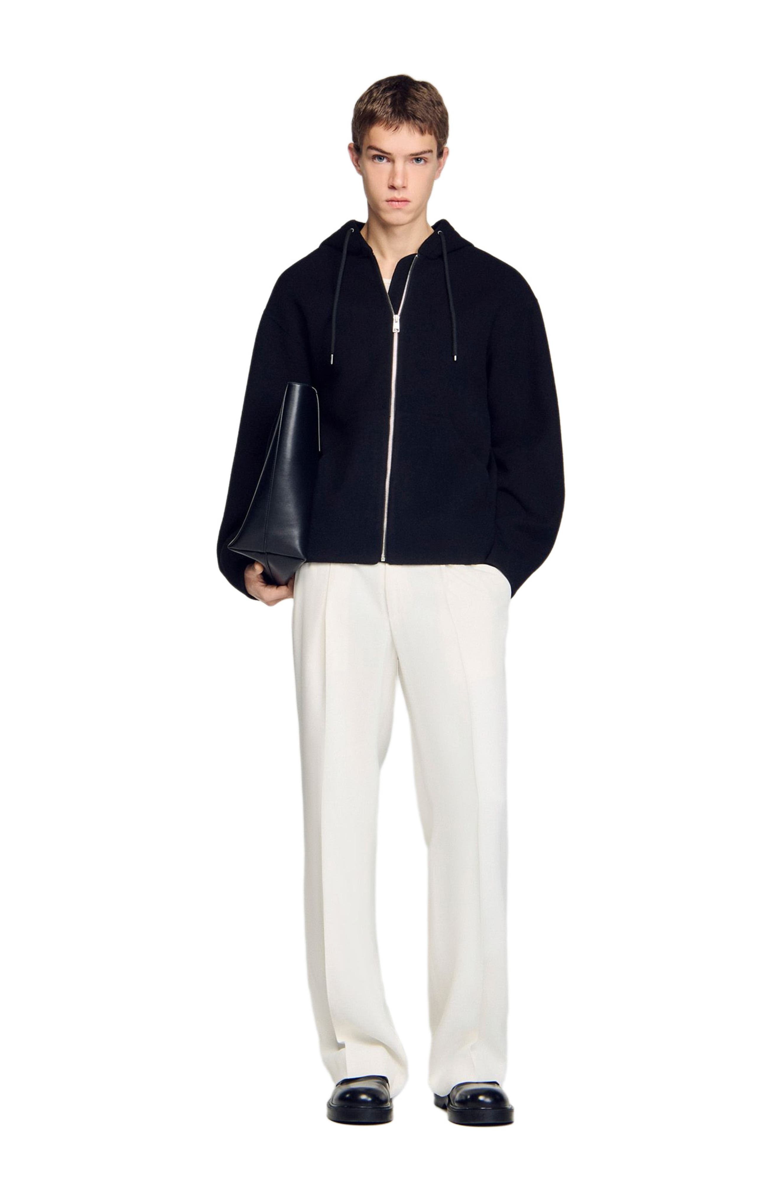 Hooded zip-up wool jacket - image 2