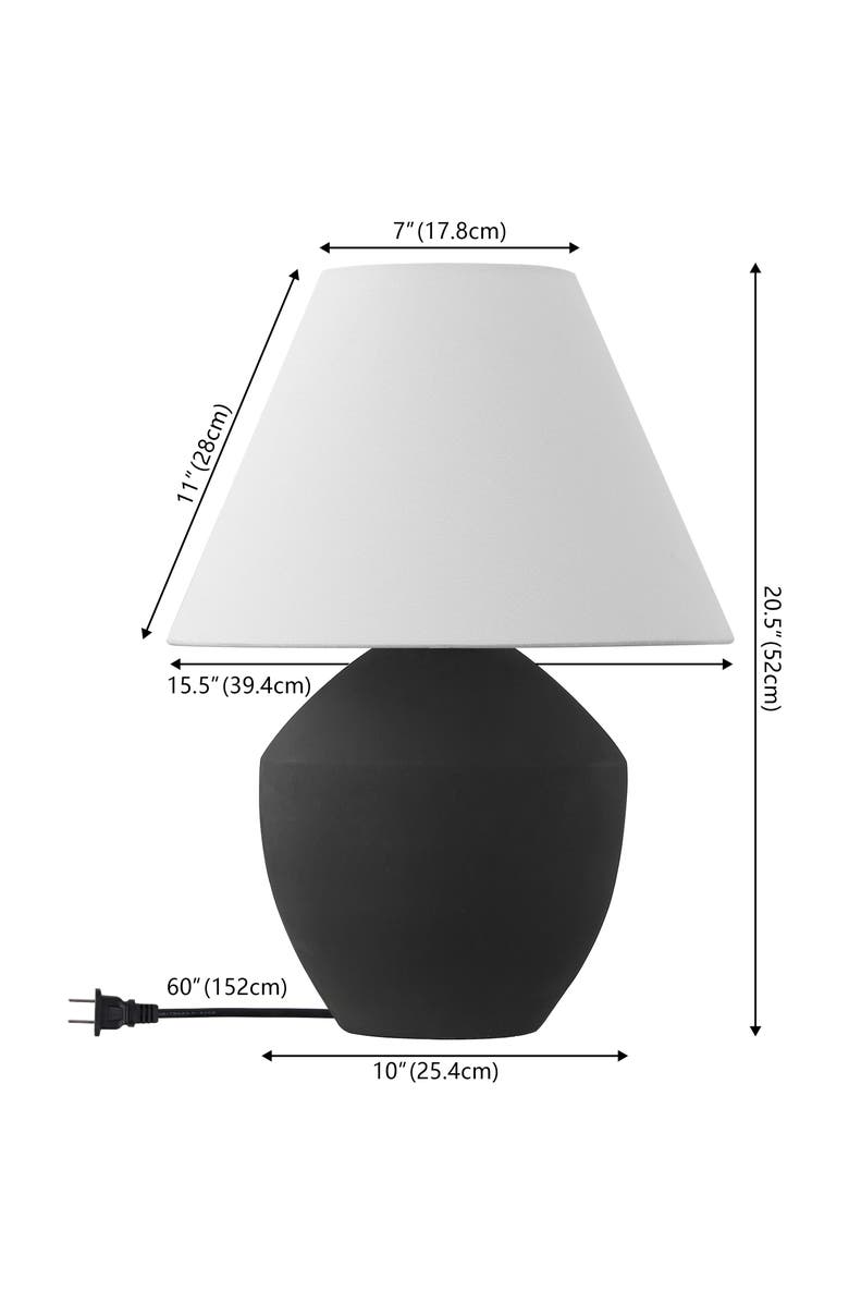 JONATHAN Y Ralf 20.5" Minimalist Scandinavian Resin/Iron LED Table Lamp, Alternate, color, Matte Black