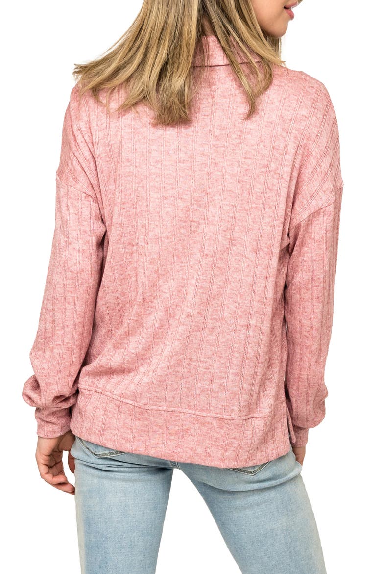 Rib Polo Henley, Alternate, color, MAUVE