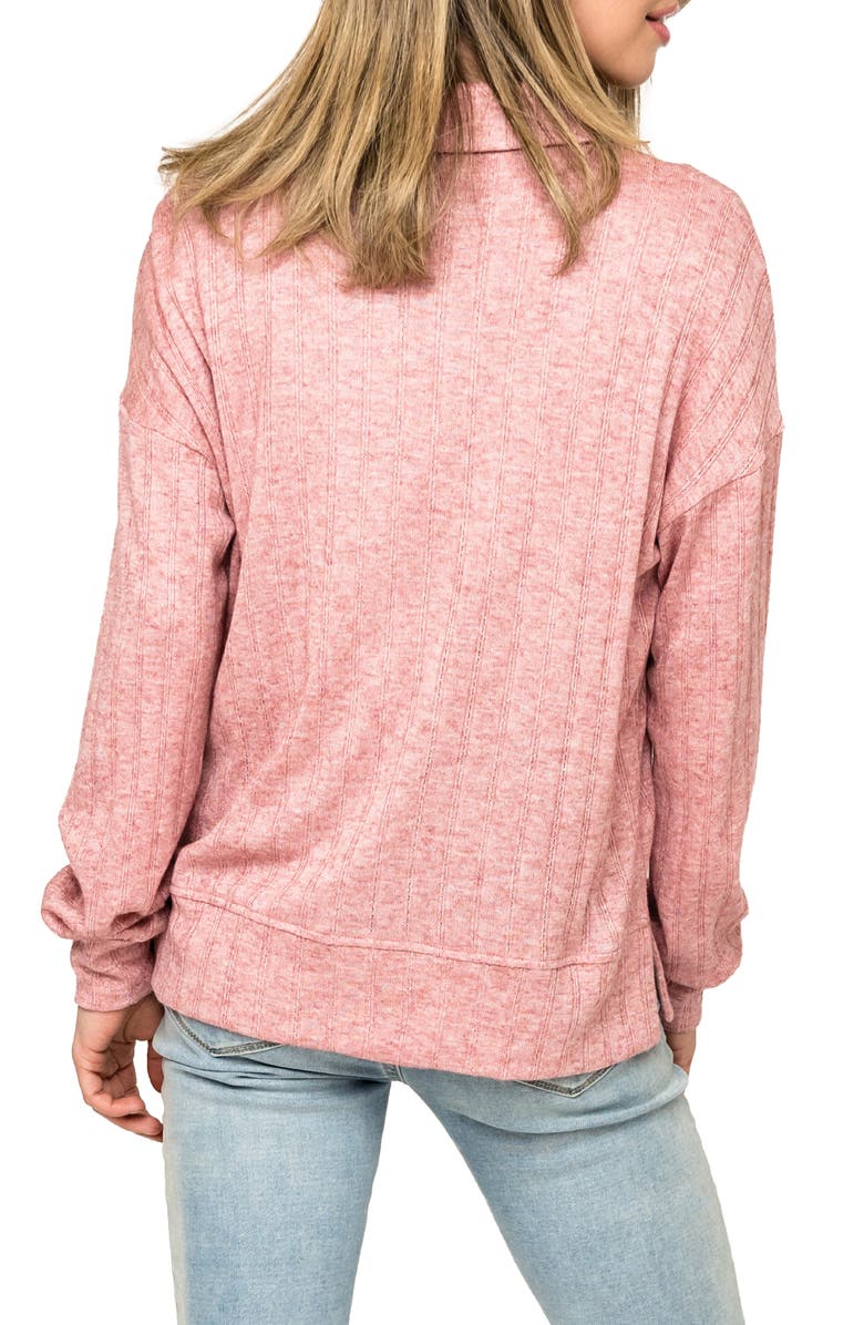 GIBSONLOOK Rib Polo Henley, Alternate, color, Mauve