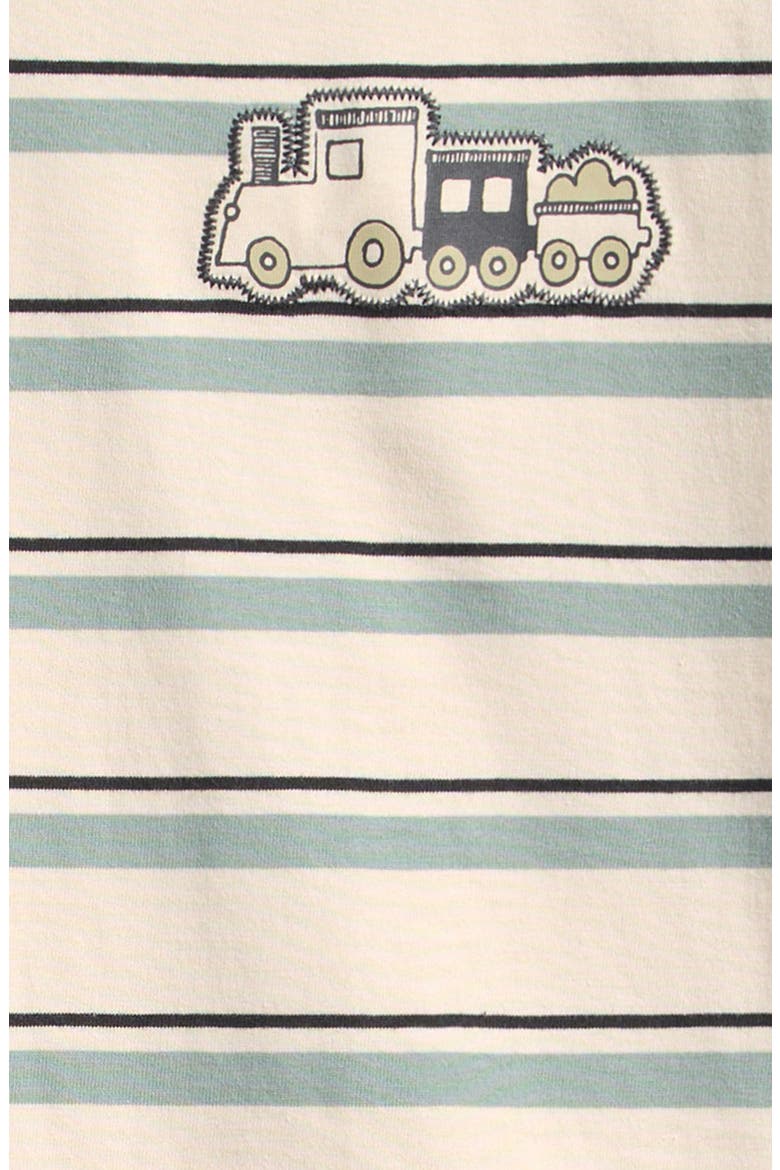 Kids' Train Patch Stripe T-Shirt, Alternate, color, BEIGE MULTI