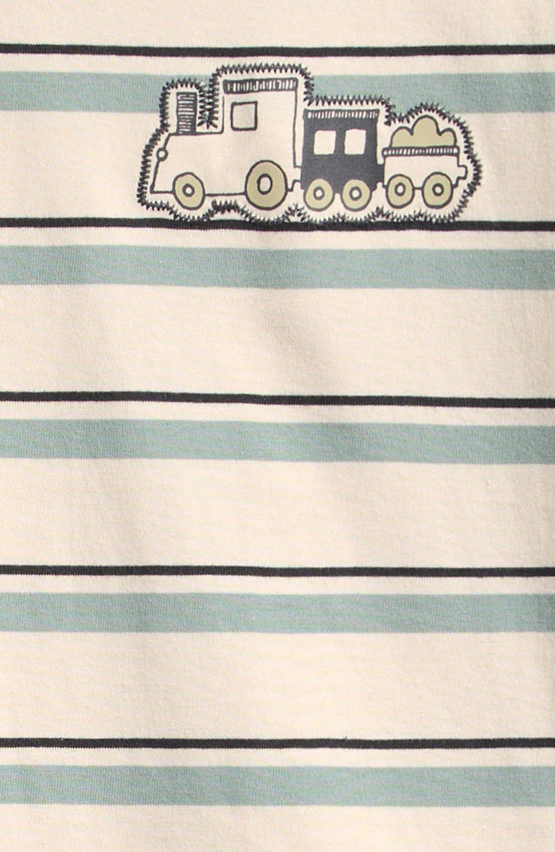 NEXT Kids' Train Patch Stripe T-Shirt, Alternate, color, Beige Multi