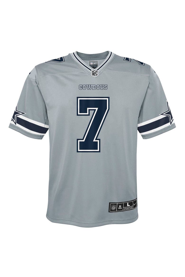 Youth Nike Trevon Diggs Silver Dallas Cowboys Inverted Game Jersey, Alternate, color, Gray