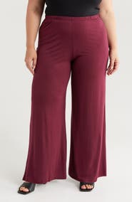 24seven Comfort Apparel Elastic Waist Stretch Flare Pants