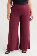 24seven Comfort Apparel Elastic Waist Stretch Flare Pants