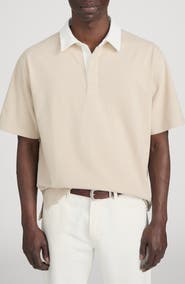 FRAME Cotton Half Placket Rugby Polo