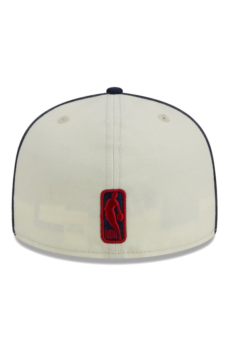 New Era Men's New Era Cream/Navy Denver Nuggets Piping 2-Tone 59FIFTY Fitted Hat, Alternate, color, 