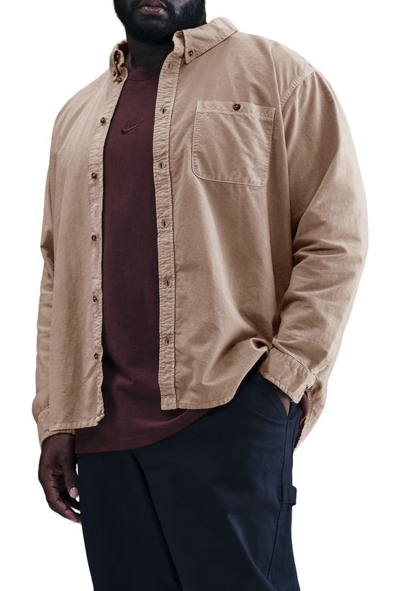 Oxford Long Sleeve Button Up Shirt, Main, color, HEMP