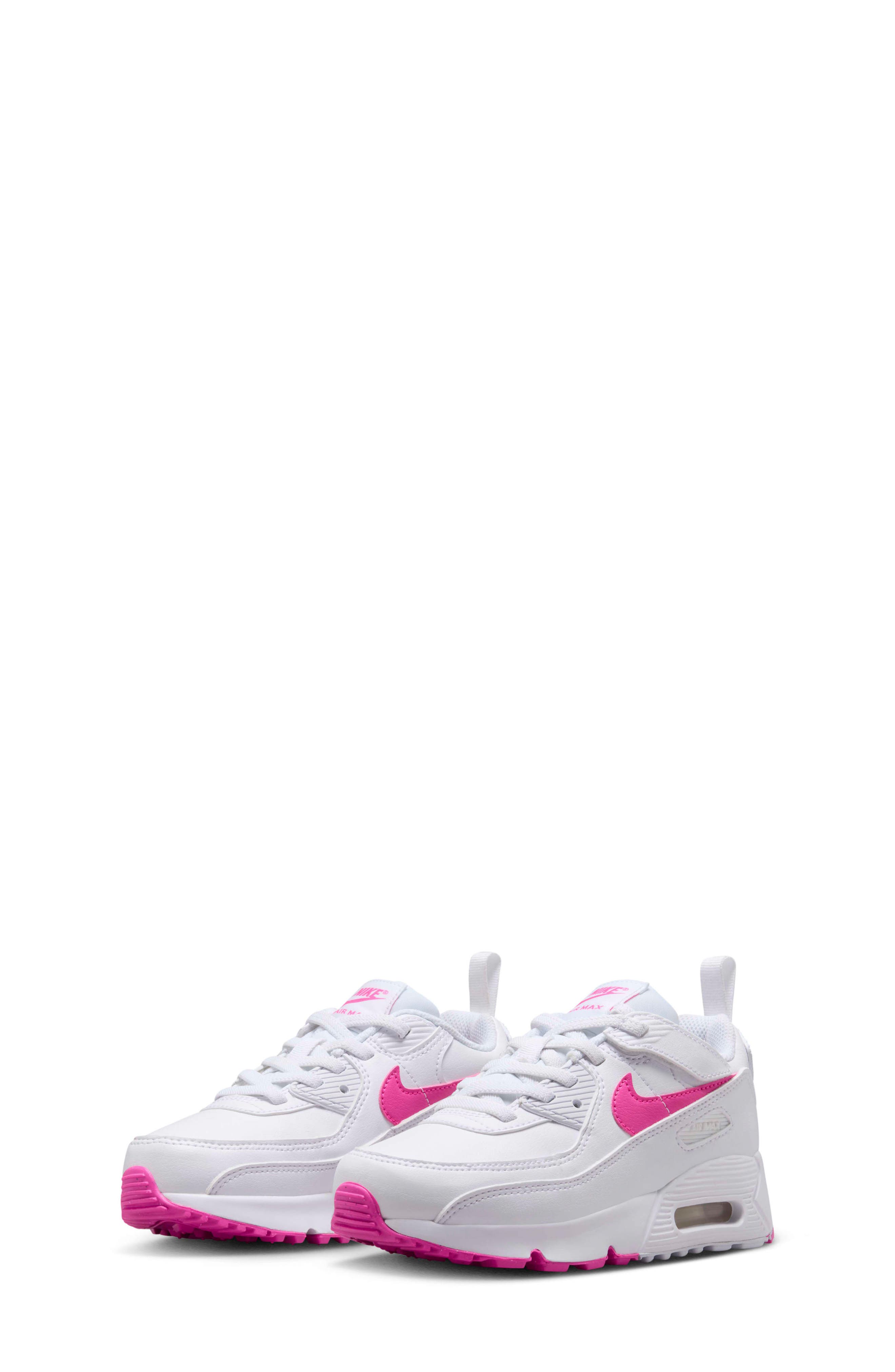 Nike Air Max 90 Easy-On Sneaker, Main, color, 101 White/Laser Fuchsia