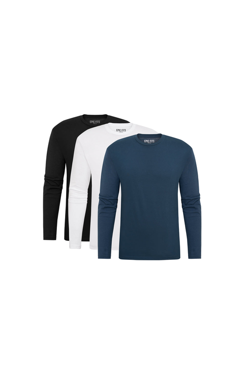Standard Long Sleeve Crew Neck T-Shirt 3-Pack