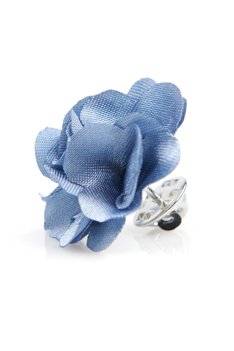 Men's Flower Lapel Pin, Alternate, color, DUSTY BLUE