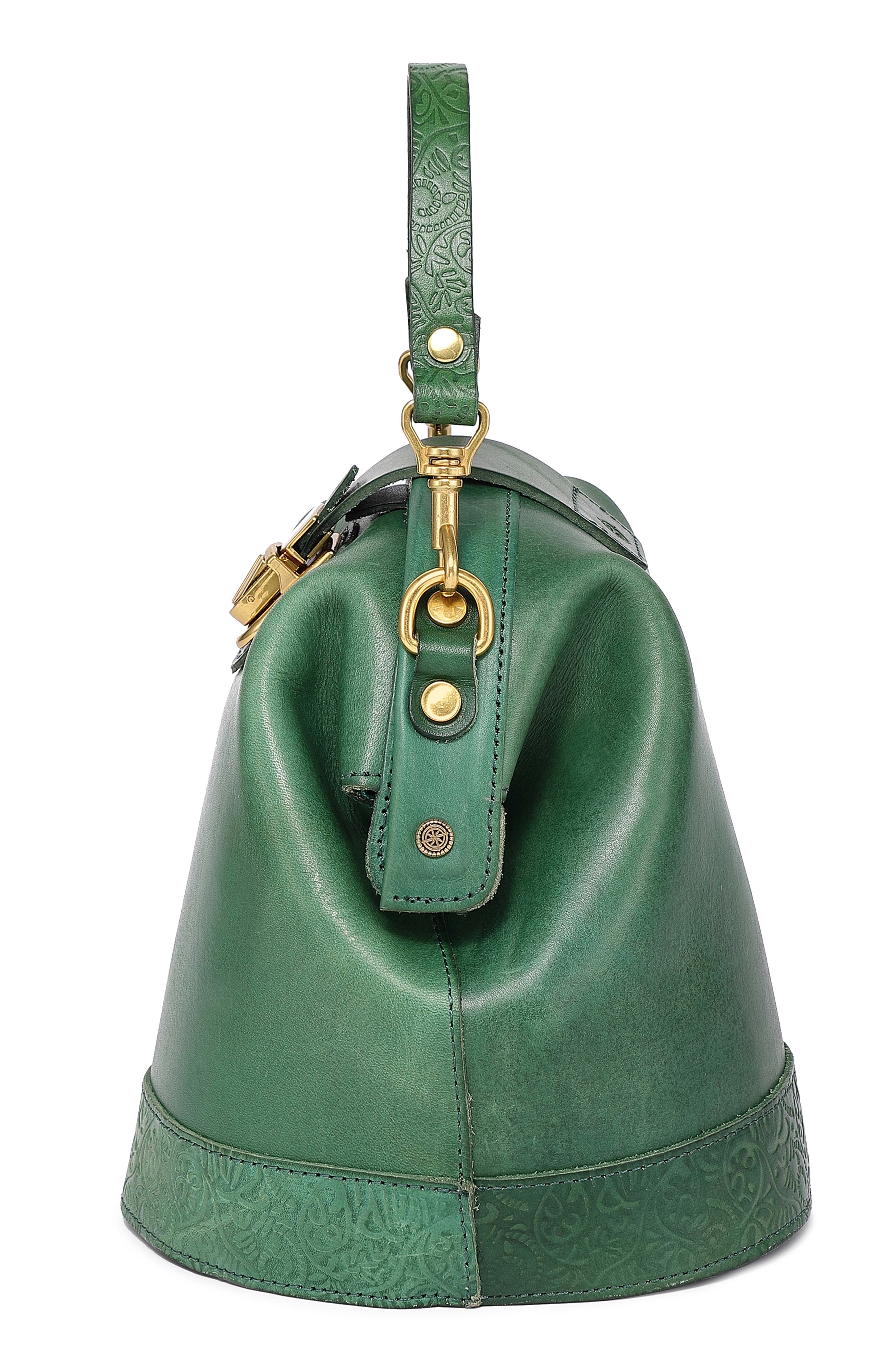 OLD TREND Doctor Bucket Leather Crossbody Bag, Alternate, color, Green