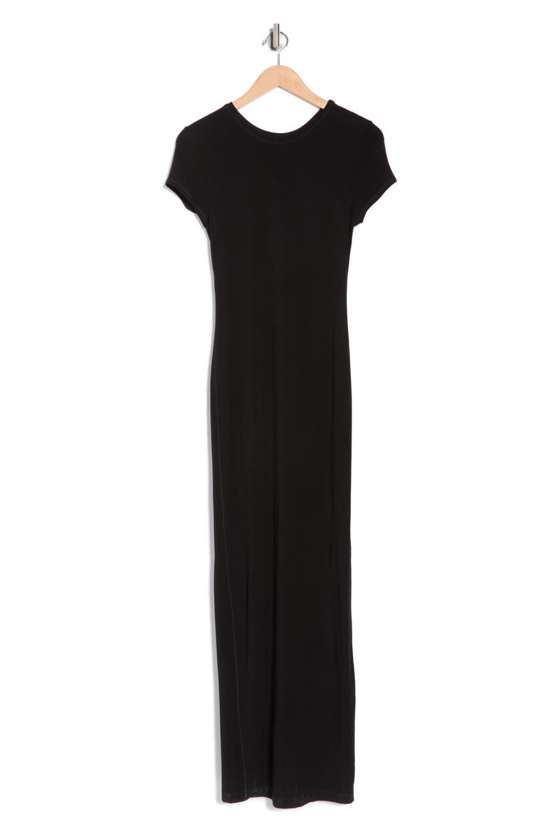 Delora Two-Way Cap Sleeve Maxi Dress, Alternate, color, BLACK