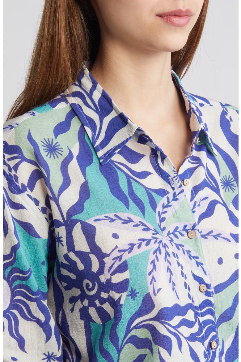 Beau Cotton Button-Up Shirt, Alternate, color, STELLAR BLUE HELIOS