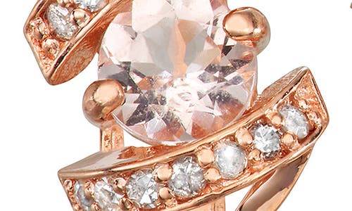 Fuzion Creations 10k Gold Morganite & Diamond Huggie Hoop Earrings In Rose