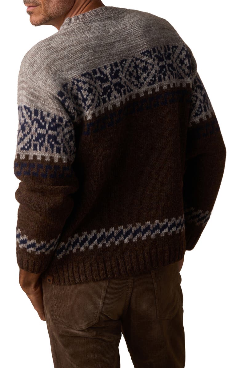 The Normal Brand Fair Isle Wool Blend Crewneck Sweater, Alternate, color, Brown Multi