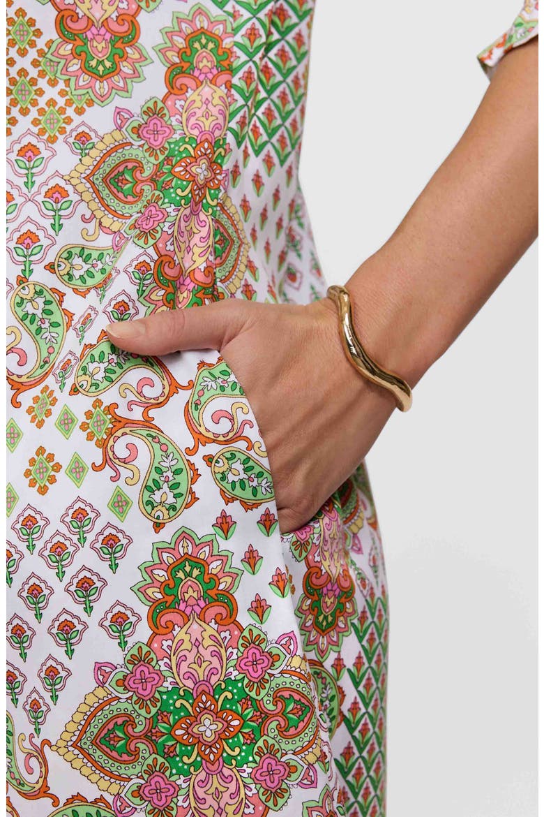 Alicia Patchwork Shift Dress, Alternate, color, GREEN MULTI