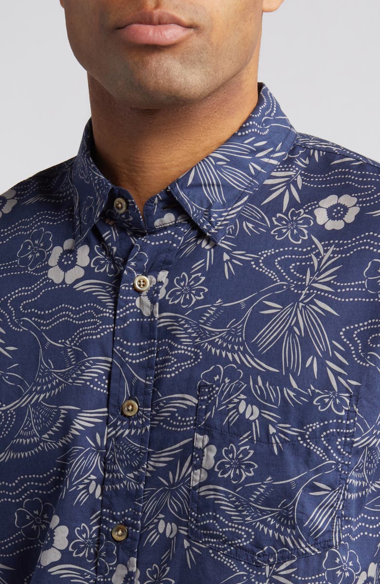 Rails Monaco Floral Short Sleeve Button-Up Shirt, Alternate, color, 