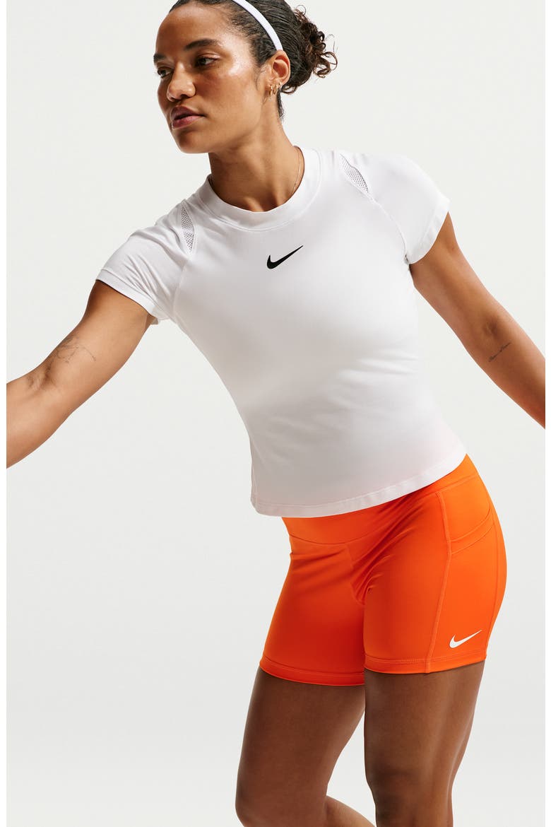 Court Dri-FIT Pocket Tennis Shorts, Alternate, color, BRILLIANT ORANGE/ WHITE