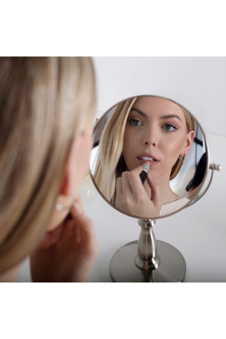 Makeup Mirror with 8X/1X Magnifications, Alternate, color, Satin Nickel