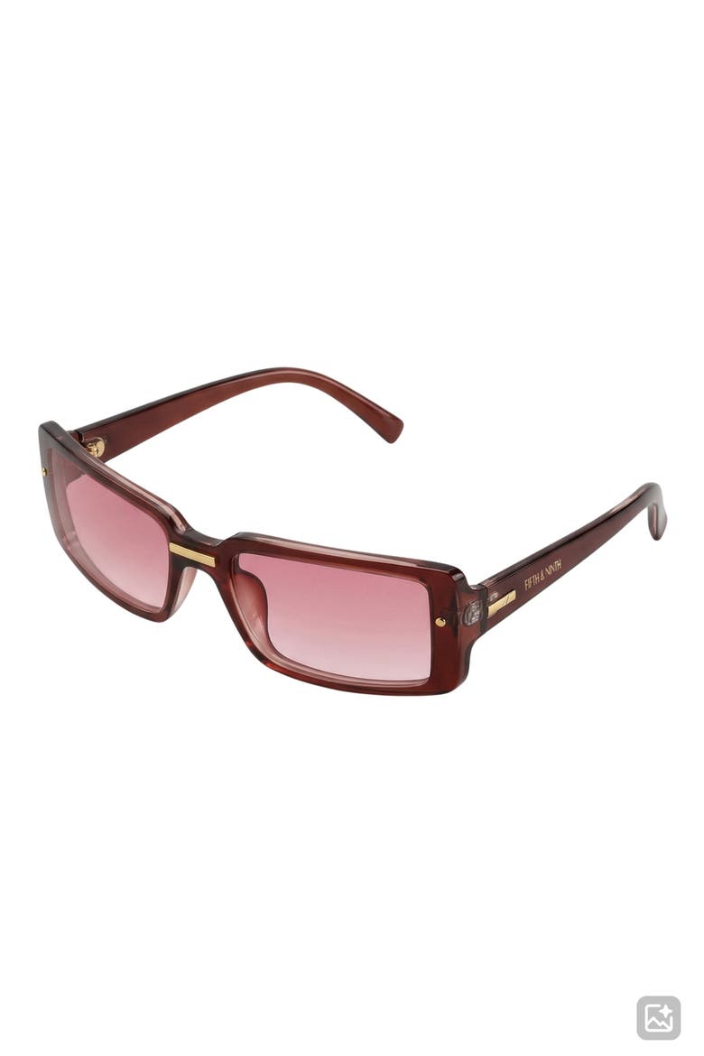Blaire 65mm Oversize Gradient Rectangular Sunglasses, Alternate, color, BERRY/ BERRY