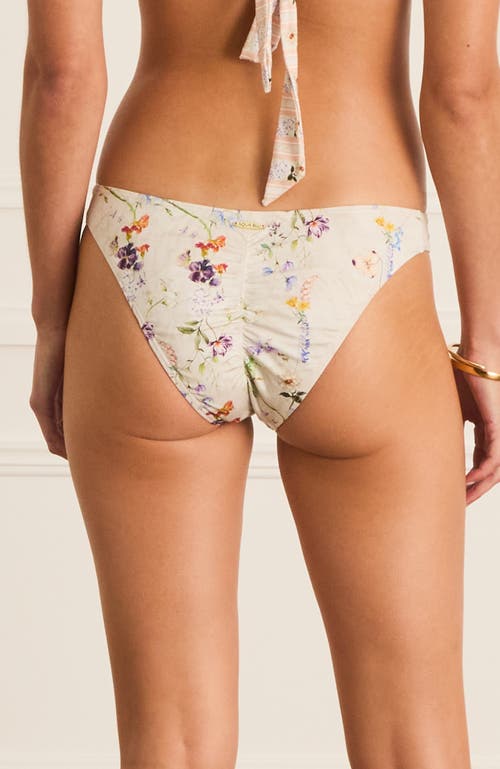 Aqua Blu Ruched Front Zoe Cheeky Pant Bikini Bottom In White